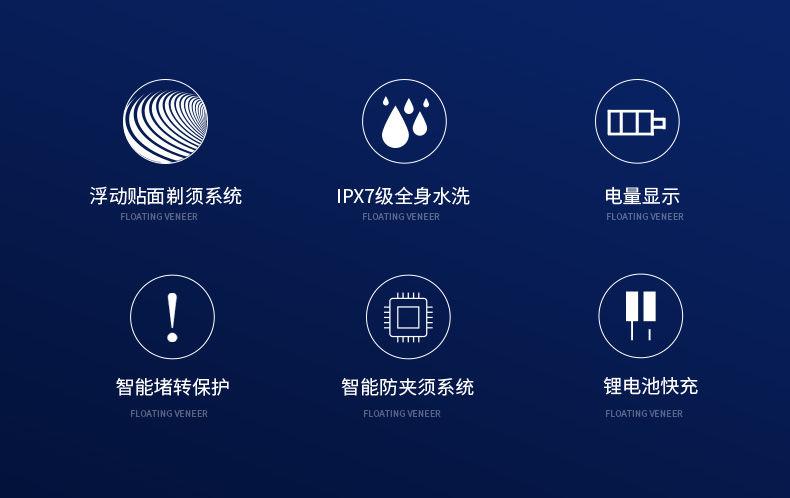 飞利浦philips同款剃须刀电动全身水洗刮胡刀智能充电式家用车载胡须